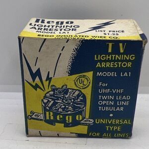 Vintage‎ Bakelite Rego LA-1 VHF/UHF TV Lightning Arrestor Twin Lead Open Line